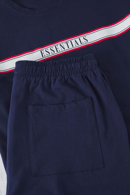 TRENDYOL MAN Gri Regular Fit Bask?l? Sortlu Orme Pijama Tak?m? TMNSS25PT00016 - Trendyolmilla фото 6