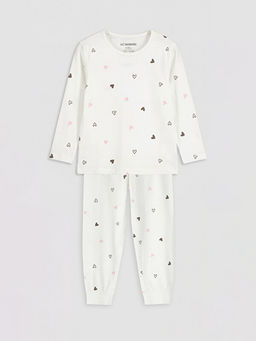 Bask?l? K?z ?ocuk Pijama Tak?m?