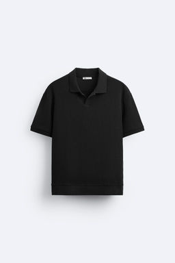 TEXTURED POLO SHIRT WITH RIBBED TRIMS - Zara фото 7