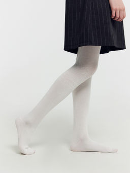 Цена за 3 пары! Колготки детские белого цвета с рисунком в виде поперечной полоски - Mark formelle фото 6