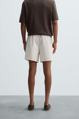 COTTON-HEMP STRIPED BERMUDA SHORTS - Zara фото 21