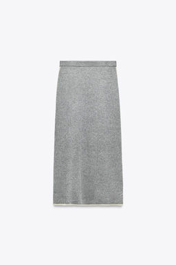 CONTRAST TRIM KNIT MIDI SKIRT - Zara фото 6