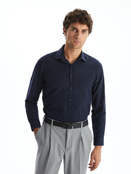 Slim Fit Uzun Kollu Poplin Erkek G?mlek