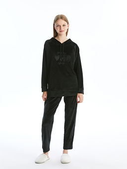 Kap??onlu Kadife Kad?n Pijama ?st