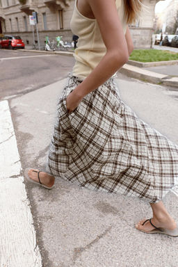 FALDA MIDI CUADROS / Multicolor - Zara фото 6