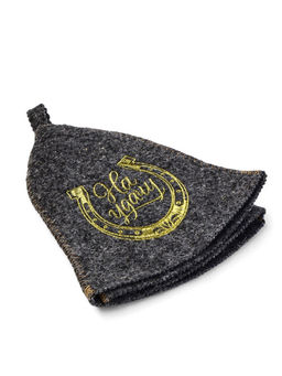 Набор для бани и сауны «На удачу», шерсть 50%, полиэфир 50%, 2 предмета: шапка, коврик