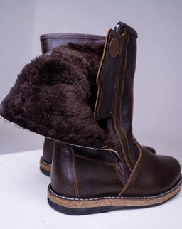 Сапоги мужские Алтай, коричневые, войлочная подошва