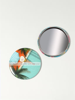 Цена за 2 шт. Зеркало карманное Девушка у бассейна, d=7 см, разноцветное - Qf фото 3