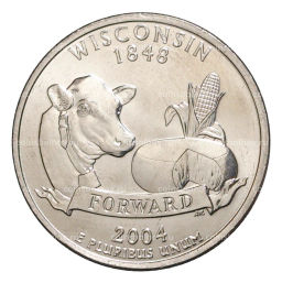 25 центов (1/4 доллара) 2004 года D США Штаты и территории  Висконсин