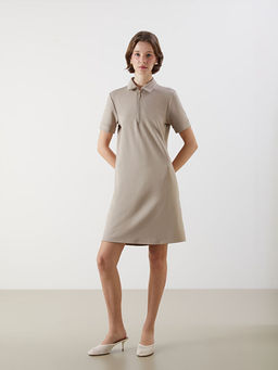 Polo Yaka Midi Elbise