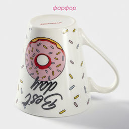 Кружка Доляна «Пончики», 320 мл, фарфор, белая