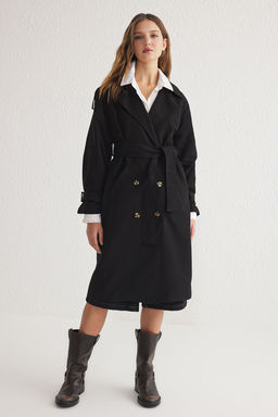 Trendyolmilla Haki Kemerli Ruzgarl?k Detayl? Su Itici Uzun Trenckot TWOSS21TR0005  фото 79