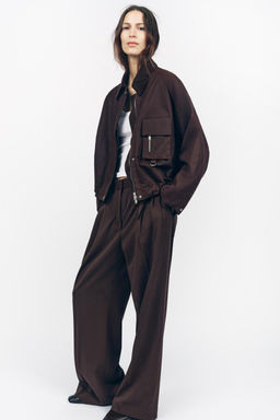 WAXED JACKET WITH CORDUROY COLLAR ZW COLLECTION