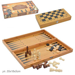 Игра настольная 3 в1 Нарды шахматы шашки / 341-162 /уп 36/