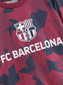 Bisiklet Yaka Barcelona Bask?l? Erkek ?ocuk Ti??rt
