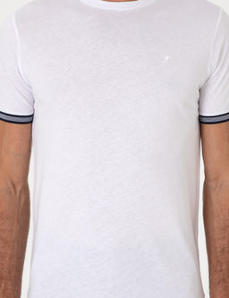 Beyaz Regular Fit %100 Pamuk Bisiklet Yaka T-shirt - Cacharel фото 6