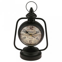 Часы настольные интерьерные "Летучая мышь" 18х11х26см, циферблат с рисунком, бежевый; цифры арабские, черный; выпуклое стекло; корпус металл, черный матовый; в коробке (Китай)