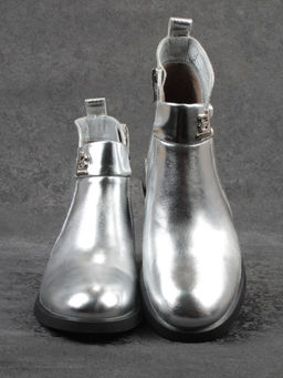 01-B48B-87C GREY/SILVER Ботинки демисезонные женские (натуральная кожа, байка)