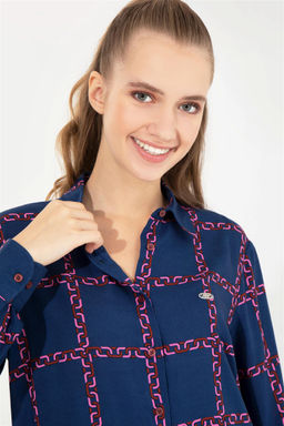 Женская рубашка вишневого цвета с длинным рукавом - U.s. polo assn фото 8