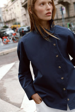 CAMISA CUELLO SUBIDO / Azul - Zara фото 11