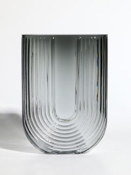 Ваза «Айрис», 23.5×17×7 см, стекло, серая