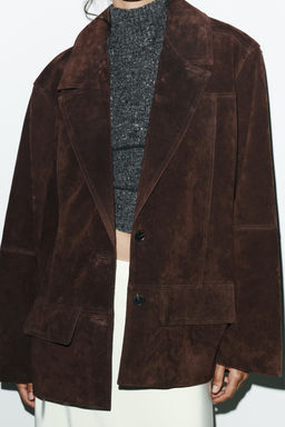 OVERSIZE SUEDE LEATHER BLAZER