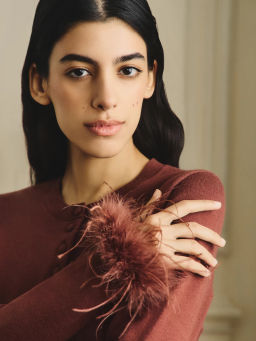 Кардиган с перьями на манжетах / Zarina