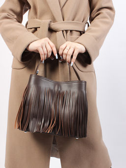 LACCOMA сумка Y2385-1-коричневый натуральная кожа хлопок