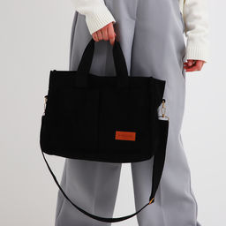 Сумка молодёжная на молнии, цвет чёрный - Simaland фото 4