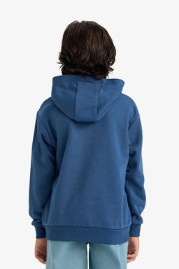 Kap__onlu Bask_l_ __i Yumu_ak T_yl_ Sweatshirt Erkek _ocuk - Defacto фото 5