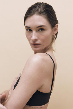 POLYAMIDE BANDEAU BRA WITH STRAPS