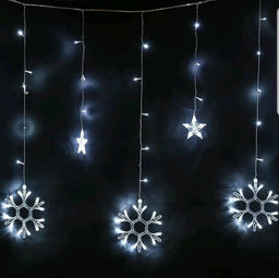 Эл. гирлянда диодная "Снежинки (6 бол.) и звезды (6 мал.)" 3м (10МР3) белый свет