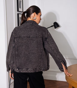 Джинсовая куртка #БШ2620, тёмно-серый