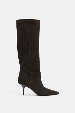 SPLIT SUEDE HEELED BOOTS - Zara фото 2
