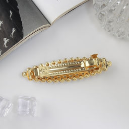 Заколка - автомат для волос «Мона», классик блеск, 9.5 см, золото