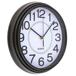 Часы настенные Сигнум д23,4-26,5см, h4,2см, мягкий ход, циферблат белый; цифры крупные арабские, черный; корпус пластик, черный; в коробке (Китай) - Домашняя мода фото 2