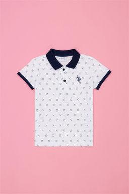 Белая футболка с воротником-поло для мальчика Неожиданная скидка в корзине