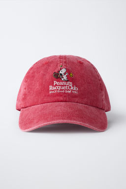 GORRA EFECTO LAVADO BORDADO SNOOPY PEANUTS / Rojo