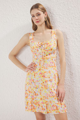 Siyah*001 Kare Yaka Volanl? A-Line Mini Orme Mini Elbise TWOSS23EL00348 - Trendyolmilla фото 20