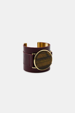 MAXI RIGID LEATHER STONE BRACELET - Zara фото 3