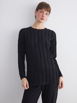 Bisiklet Yaka Dokulu Kad?n Tunik