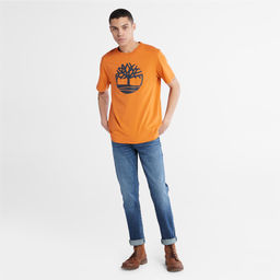 Футболка Timberland T-Shirt Kennebec River Tree Logo Regular оранжевая фото 3