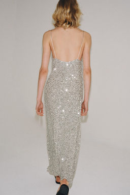 VESTIDO MIDI LENTEJUELAS ZW COLLECTION / Plata - Zara фото 4