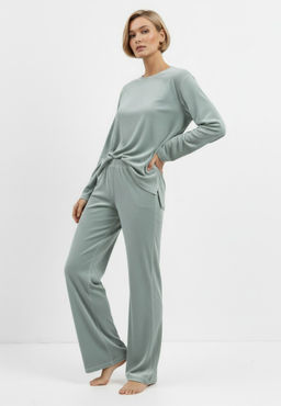 Костюм из велюра со съемным капюшоном и резинкой в комплекте OD-1009-2 зеленый