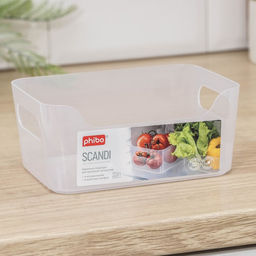 Цена за 2 шт. Ящик для хранения без крышки Scandi, 1.2 л, 17×12×7.5 см, прозрачный