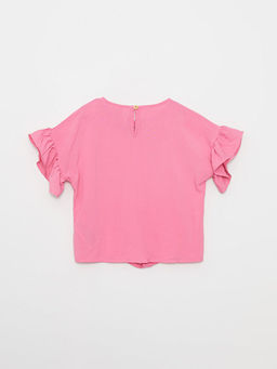 Bisiklet Yaka Basic K?sa Kollu Viskon K?z ?ocuk Bluz - Waikiki фото 2