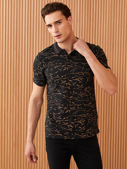 Polo Yaka K?sa Kollu Desenli Pike Erkek Ti??rt