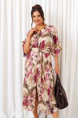 Платье Beautiful Free 6410 бежево-бордовый