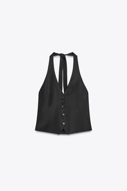 HALTER TIE WAISTCOAT TOP - Zara фото 6