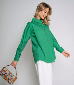 Рубашка #БШ1520, зелёный - Dommod фото 2